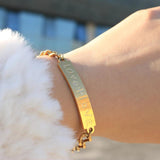 Minimalist Love Engraved Chain Link Bracelet