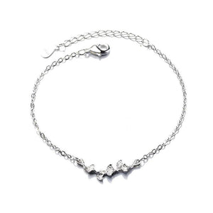 Silver Bracelet for Women Girl Gift Forest Ginkgo Biloba Maple Leaves Jewelry