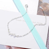 Silver Bracelet for Women Girl Gift Forest Ginkgo Biloba Maple Leaves Jewelry