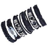 Punk Gothic Rock Skull Multilayer Leather Bracelet