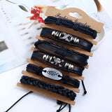 Punk Gothic Rock Skull Multilayer Leather Bracelet