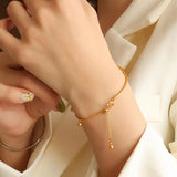 Metal Round Steel Ball Tassel Bracelet Women Adjustable Bangle