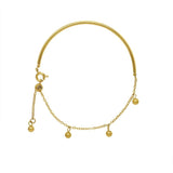 Metal Round Steel Ball Tassel Bracelet Women Adjustable Bangle