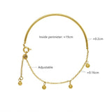 Metal Round Steel Ball Tassel Bracelet Women Adjustable Bangle