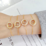 Arabic Letters Glass Round Ring Women's Bracelet Arabian Style