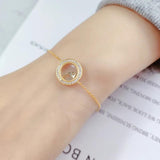 Arabic Letters Glass Round Ring Women's Bracelet Arabian Style