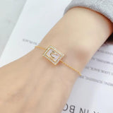 Arabic Letters Glass Round Ring Women's Bracelet Arabian Style