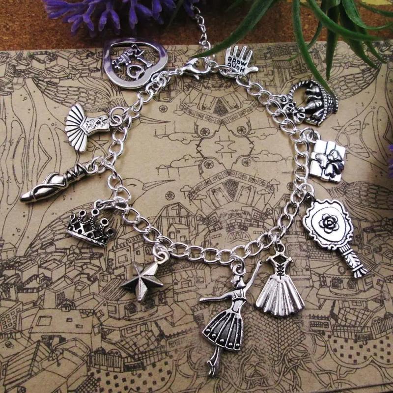 Ballet Queen Charm Bracelet 17+5cm Silver Plated Gift