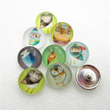 20pcs Mix Animals Owl Snap Buttons 18mm DIY Jewelry Bracelet&Bangles Charms