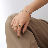 Dainty CZ Stone Tennis Bracelet Stainless Steel Plated Jewelry