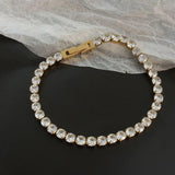 Dainty CZ Stone Tennis Bracelet Stainless Steel Plated Jewelry