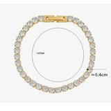 Dainty CZ Stone Tennis Bracelet Stainless Steel Plated Jewelry