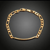 7MM ID Tag Bar Bracelet for Women Men Link Chain Hand on Jewelry