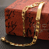 7MM ID Tag Bar Bracelet for Women Men Link Chain Hand on Jewelry