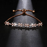 Zircon Flower Bracelet for Women Party