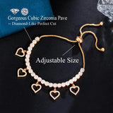 CZ Dangling Heart Bridal Tennis Bracelet for Women BR280