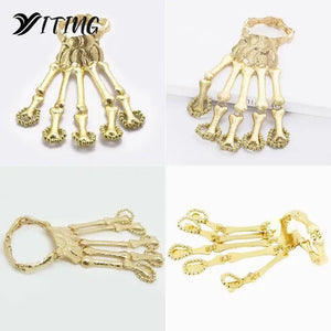 Nightclub Gothic Punk Skull Finger Bracelets For Women