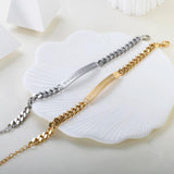 Punk Engraved She Believed Bracelets Stainless Steel Thick Chain Jewelry