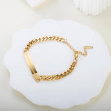 Punk Engraved She Believed Bracelets Stainless Steel Thick Chain Jewelry