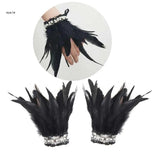 Feather Wrist Cuffs Bracelets Arm Warmer for Party