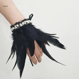 Feather Wrist Cuffs Bracelets Arm Warmer for Party