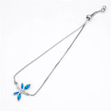 Zircon Crystal Fire Opal Dragonfly Bracelet Dainty Silver Chain Boho Jewelry
