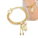 Fashionable Hamsa Hand Bracelet Women's Stainless Steel T Buckle Bracelet