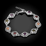 Colorful Zircon Bracelets 925 Sterling Silver Extender Bracelet Bangle