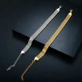 316L Stainless Steel Mesh Link Bracelet for Women Men Classic Hand Chain