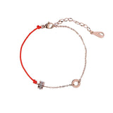 Crystal CZ Redline Bracelet Woman Chain Gift Rose Stainless Steel