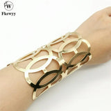 Fkewy Plated Bracelet Hollow Out Gothic Cuff Charm Punk