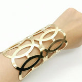 Fkewy Plated Bracelet Hollow Out Gothic Cuff Charm Punk