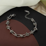 Heavy Thick Stainless Steel Knot Chain Bracelet Punk Bangle