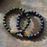 8MM Painting Stone Beads Nepal Charm Bracelet