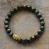 8MM Painting Stone Beads Nepal Charm Bracelet