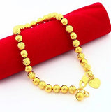 Heart Bell Charm Bracelet 24K Beads Jewelry Gift