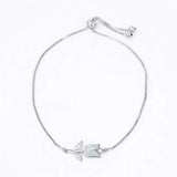 Rose Flower Chain Bracelet Opal Stone Wedding Bracelet Gift