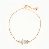 Rose Flower Chain Bracelet Opal Stone Wedding Bracelet Gift