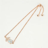 Rose Flower Chain Bracelet Opal Stone Wedding Bracelet Gift