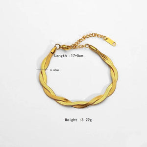 18K Plated Stainless Steel Waterproof Bracelet for Women Girls