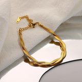 18K Plated Stainless Steel Waterproof Bracelet for Women Girls