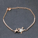 Fire Opal Sea Turtle Bracelet Women Gift