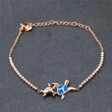 Fire Opal Sea Turtle Bracelet Women Gift