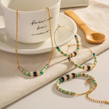 Colorful Stone Beaded Bracelet for Women Stainless Steel Charm Bracelet