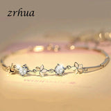 Silver Chain Bracelet Purple CZ Bijoux
