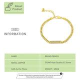 Cuban Chain Bracelet Hip Pop Zircon Bar Bangle Women
