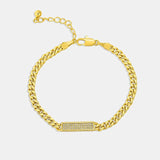 Cuban Chain Bracelet Hip Pop Zircon Bar Bangle Women