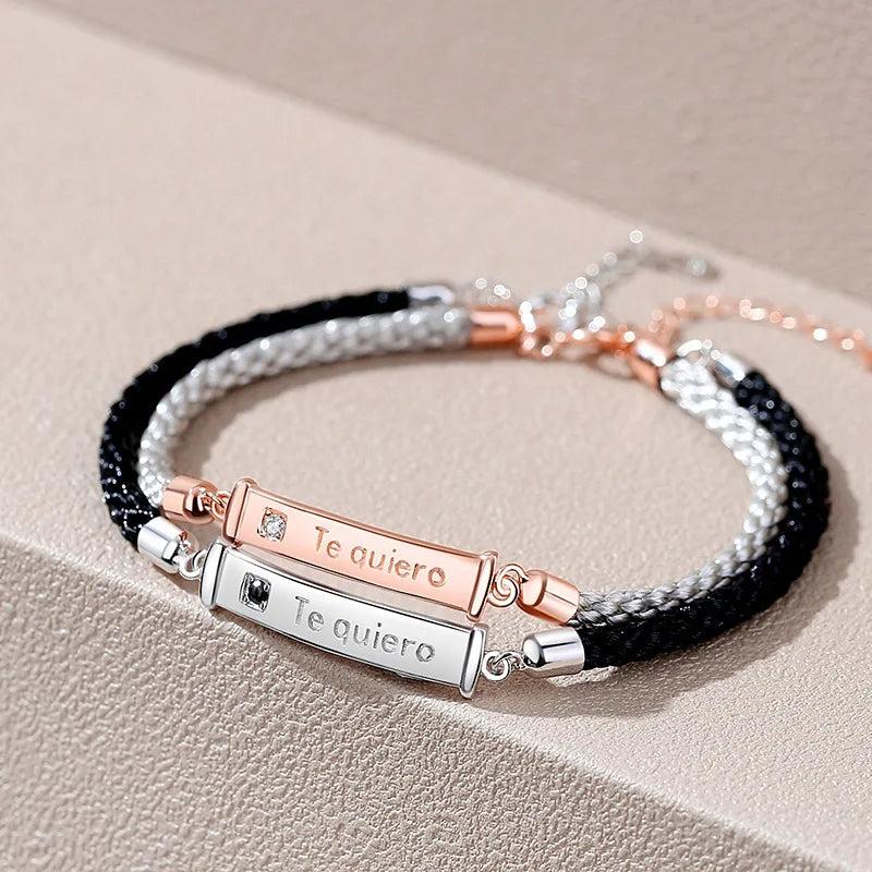 Personalized Engraved TE QUIERO Bracelet for Couples