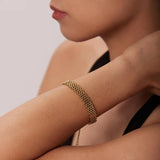 Vintage Cuban Bracelet Titanium Steel Plated Wide Vacuum Plated Jewellery