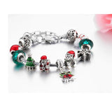 Christmas Bell Charm Bracelet for Women Santa Claus Crystal Bracelets
